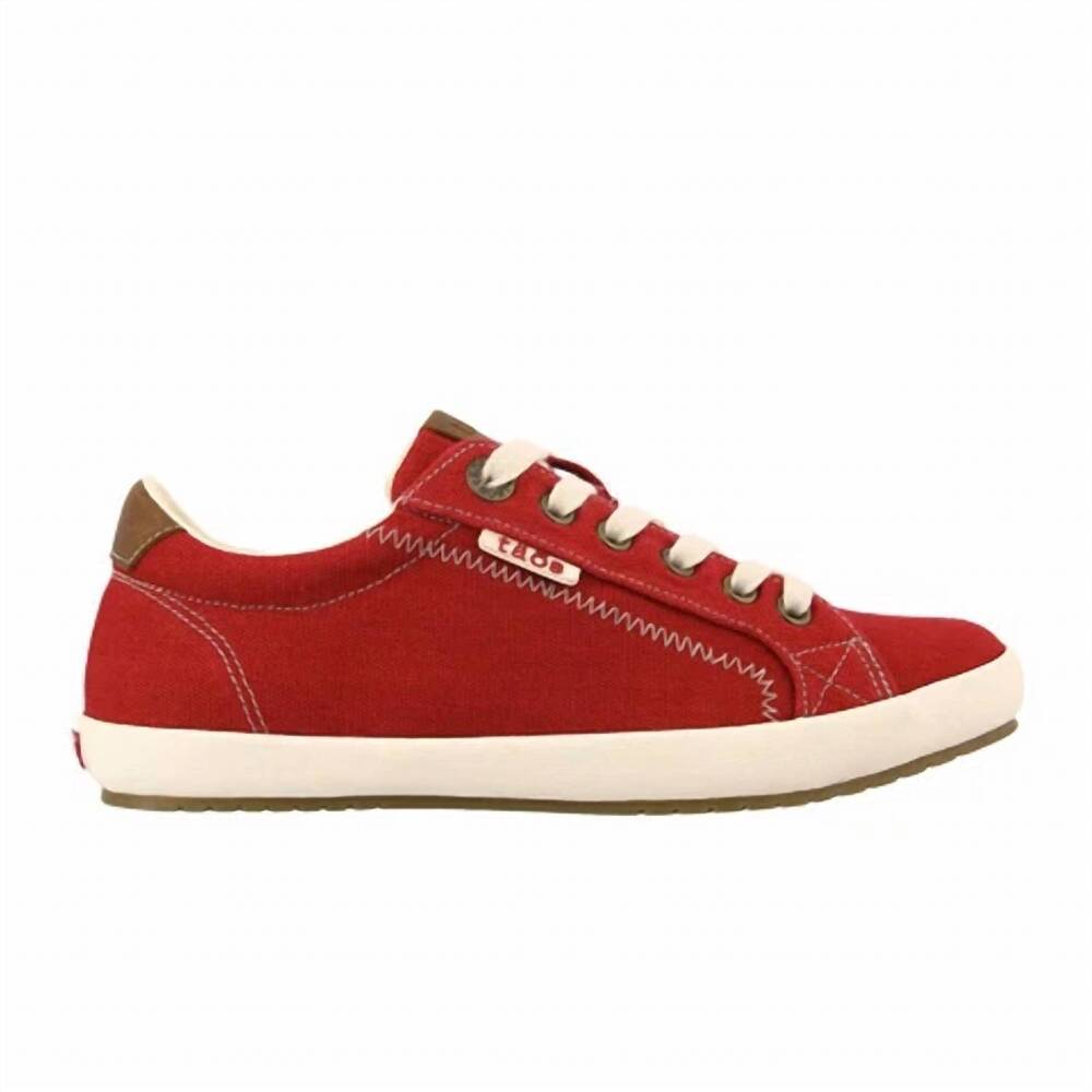 NEW TAOS women's star burst sneaker in red